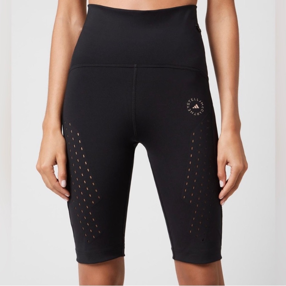 ADIDAS BY STELLA MCCARTNEY TRUEPURPOSE HIGH-WAIST BIKE SHORTS — LARGE